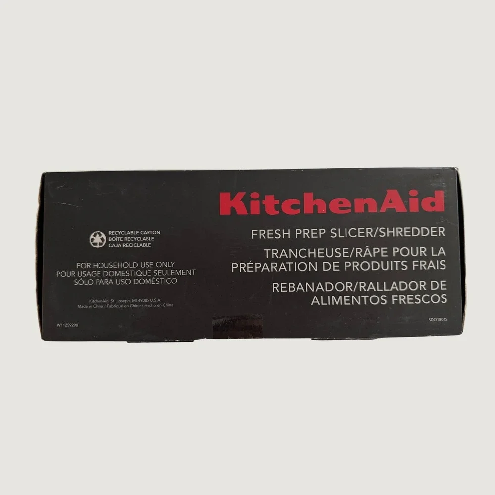 KitchenAid Fresh Prep Slicer Shredder Mixer Attachment White 3 Blades - Open Box